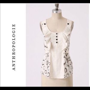 Anthropologie Little Yellow Button top